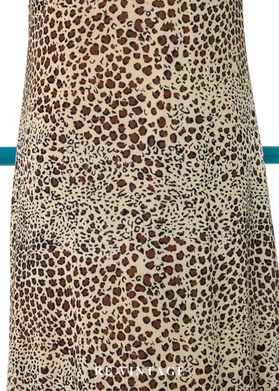 金黃豹紋蕾絲滾邊細肩帶洋裝7