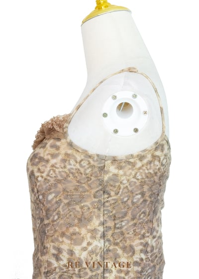 黃金豹紋蕾絲細肩帶背心7