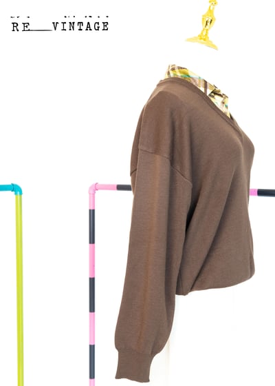 深咖啡色好質感毛料針織上衣7