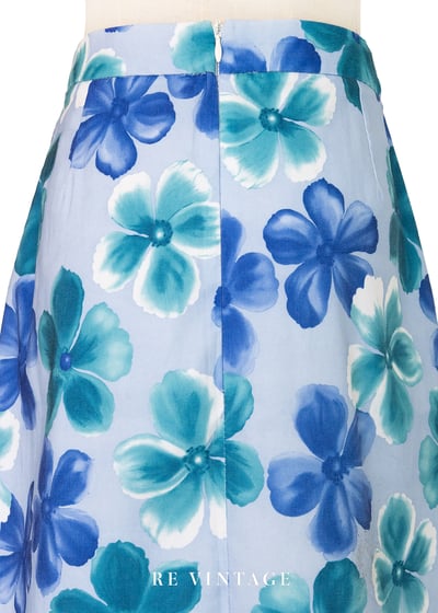 Icy Blue 藍花盛開中長裙（25"）8