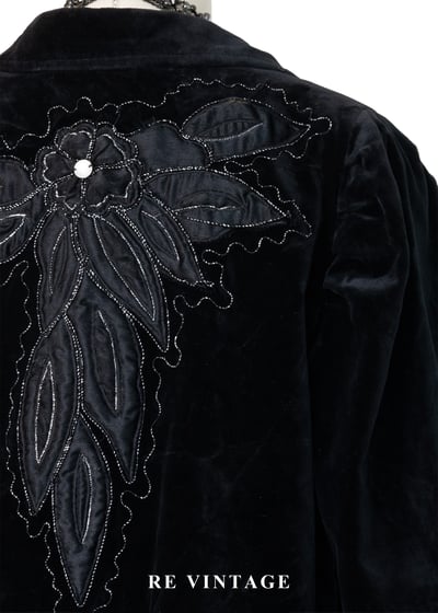 花羽輪廓黑絨深處外套15