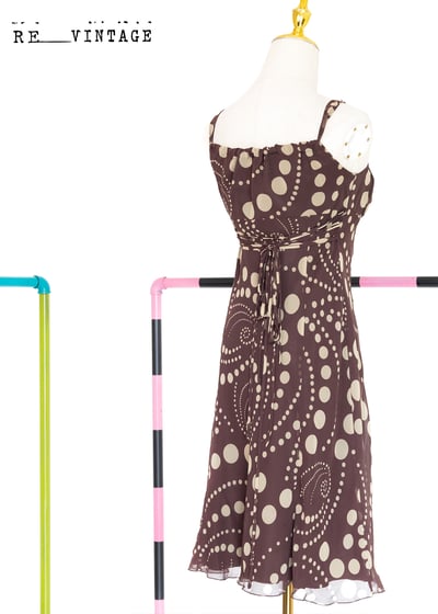 圓點點Party time 巧克力棕雪紡洋裝9
