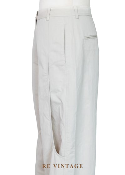 淺米灰挺闊棉麻質地工裝寬褲（24"）8