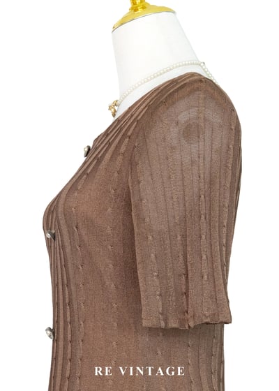 可可歐蕾銀貝殼珍珠薄針織洋裝7