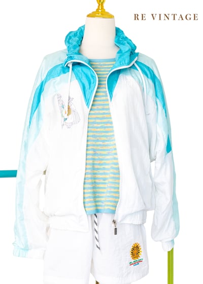 『歐洲寶物』湖水綠拼接尼龍小人偶外套 Sergio Tacchini14