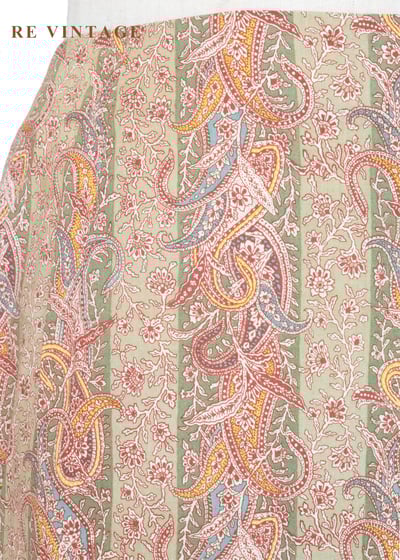 東方花紋草綠流蘇及膝裙（24.5）10