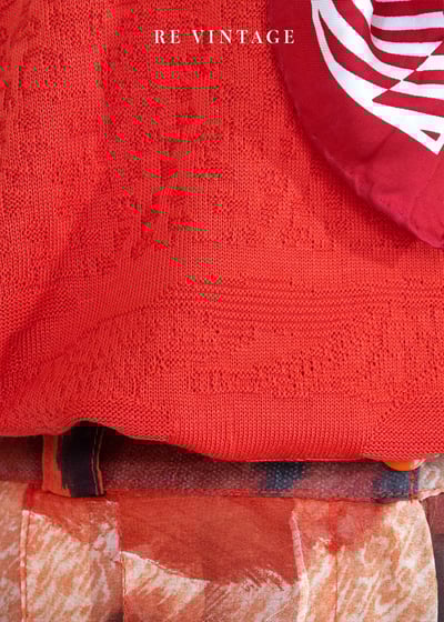 隱形動物園橘紅色針織短袖上衣6