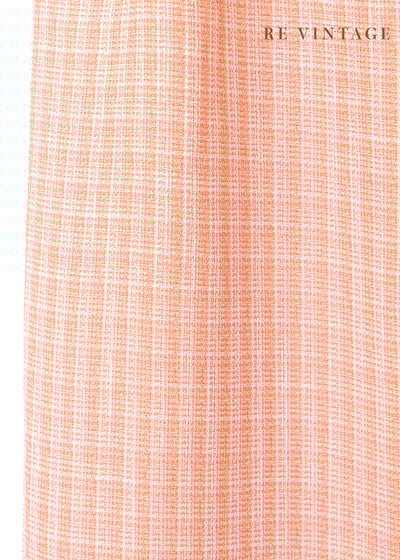 鮭魚粉橘色小格紋氣質長裙（28-32"）11