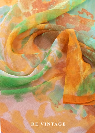 午後叢林暈色絲巾6