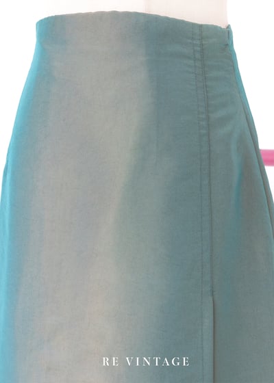 陽光湖水綠尼龍絨布長裙（27"）11