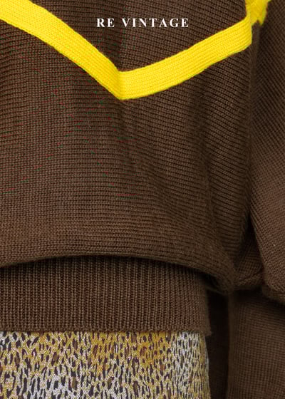 巧克力檸檬黃飛鼠袖調皮針織毛衣6