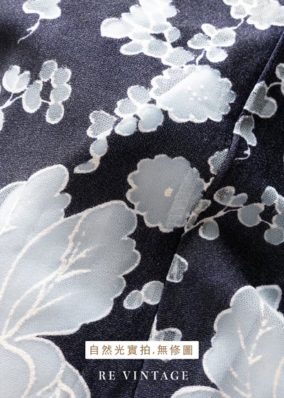 雙色藍韻花影長裙（26"）14