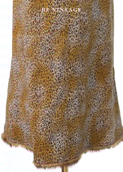 叢林皮草滾邊豹紋長裙（25"）4