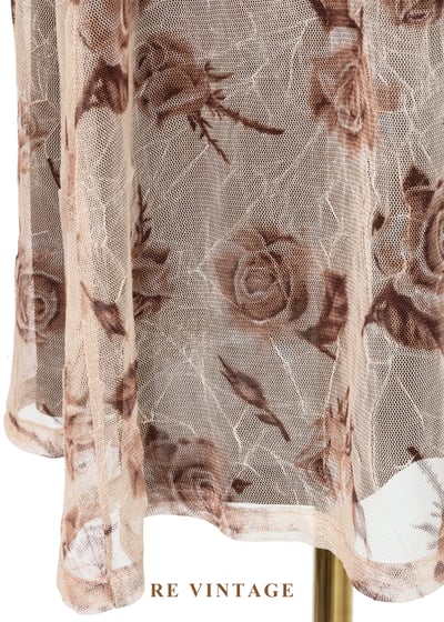 摩卡玫瑰薄紗兩件式長洋裝6