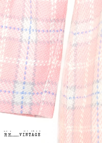 粉紅公主格紋毛料洋裝5