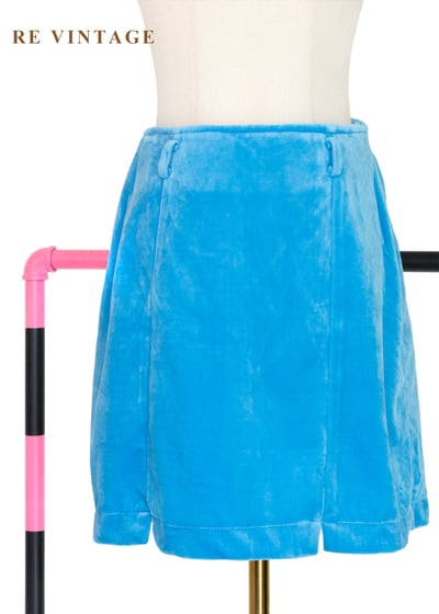 寶石水藍絨布短裙（24"）1