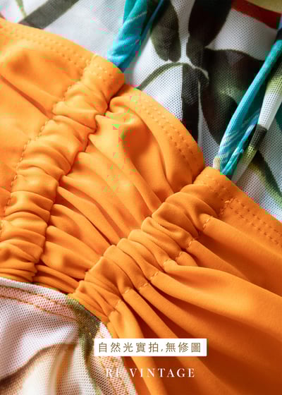 熱帶螢光夢境叢林透膚繞頸洋裝15