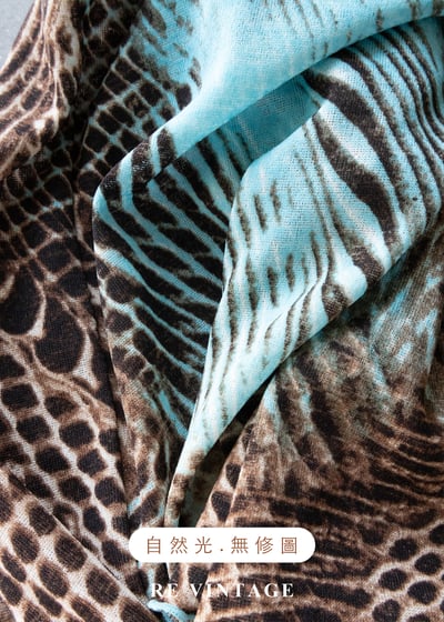 蛇紋錯位美感 - 湖水藍幻象及膝裙（24-29"）16