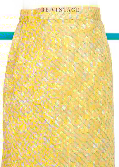 鵝黃色隱約の花朵中長裙（25-26")3