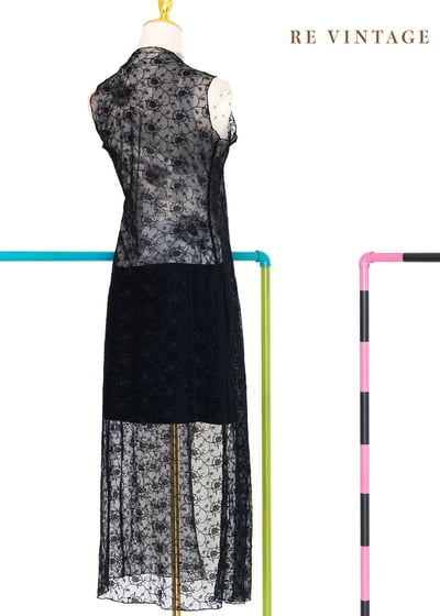 Black Flowers 神秘黑蕾絲長版背心12