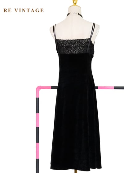 暗黑童話黑絨蕾絲細肩帶洋裝10