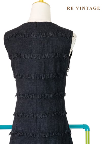 深藍多層次毛邊Ｖ領洋裝13