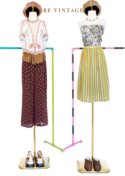 芥末黃線條中長裙（24-26")2