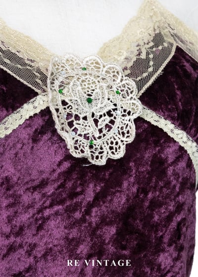 空靈少女 -  紅紫色絨布細肩帶背心6