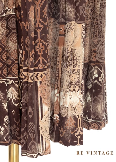 Cacao Nibs 美美復古印花百褶長裙（24"-28"）10