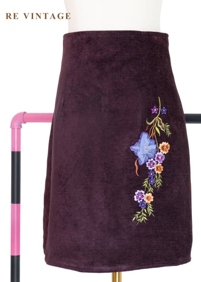 秋冬必備單品 - 紫光花束柔軟短裙（26"）1