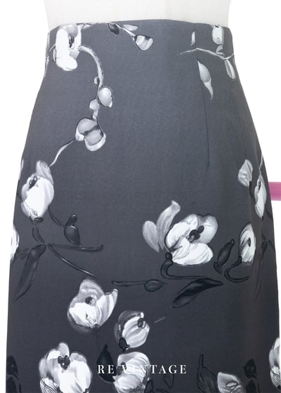 黑灰漸層水墨花短裙（28"）3