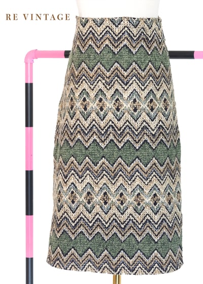 山間美景毛呢及膝裙（24.5"）1