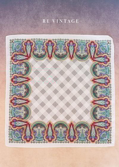  撞色菱格紋棉料小絲巾1