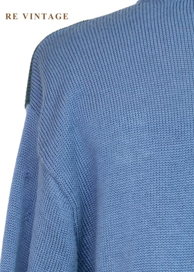 憂鬱藍百合撞色針織毛衣11