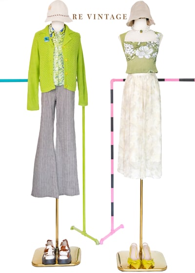 Neon Yellow and Blue 波紋絨布上衣2