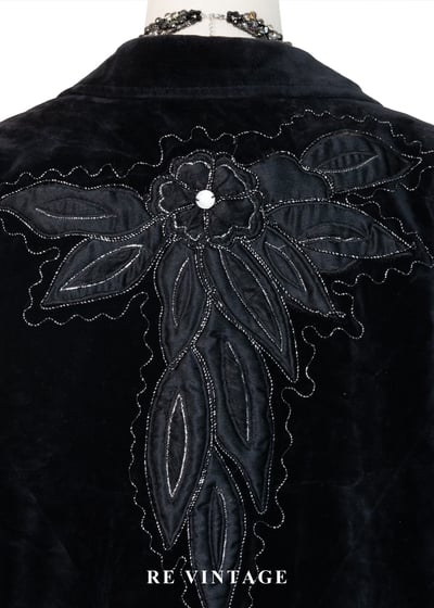 花羽輪廓黑絨深處外套18