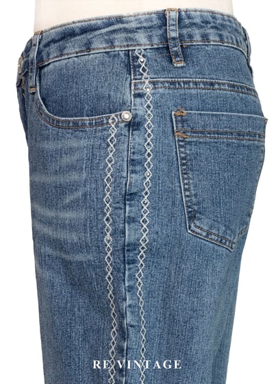 漫遊公路側邊編織圖騰牛仔褲（26"）8