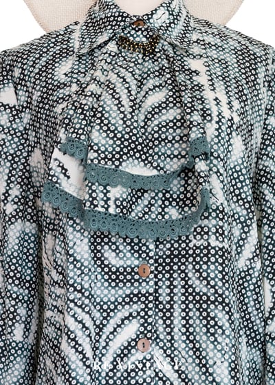 墨葉瀰漫點紋襯衫14