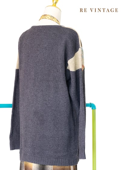 深灰色の立體毛線小花針織外套8