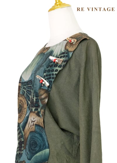 森林中的密談 - 藝術拼接衫落肩上衣10