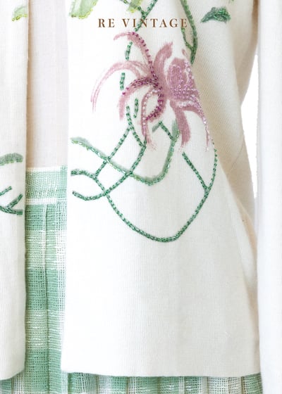 Poetic Flora 晨光葉脈花影針織衫4