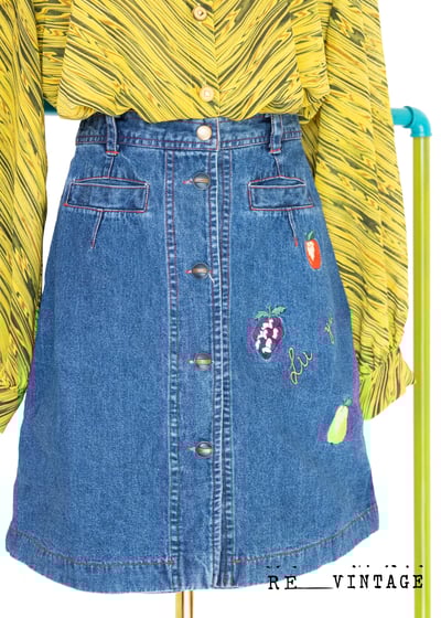 水果拼盤牛仔短褲裙1