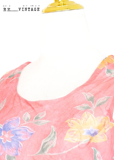 春天雙色花花桃粉色長洋裝7