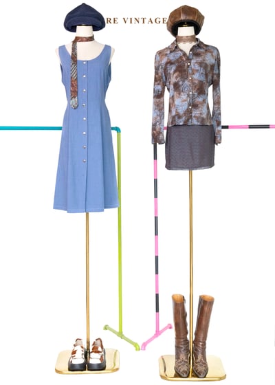 藍光煙棕色波紋倒影短裙 (25")2