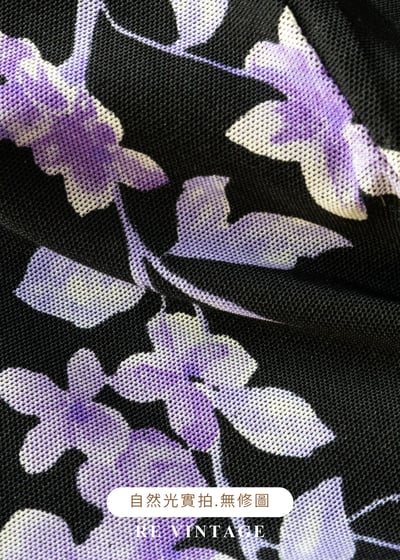 黑夜紫光花火細肩帶洋裝17