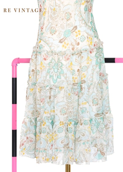 沖繩玻璃寶石色圖騰雪紡洋裝4