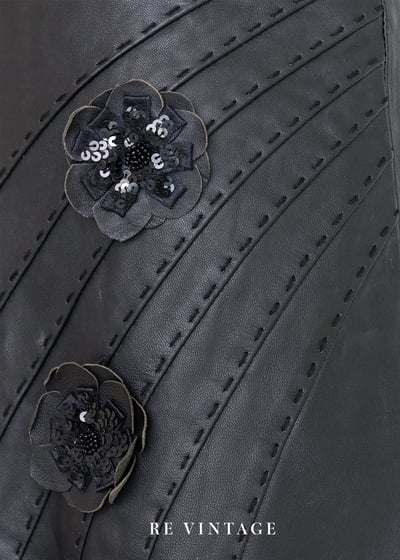 立體小花皮革美裙（26"）11