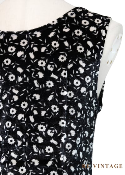 黑夜繁星花朵絨布洋裝13