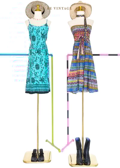 夏日樂園層層圖騰平口洋裝2