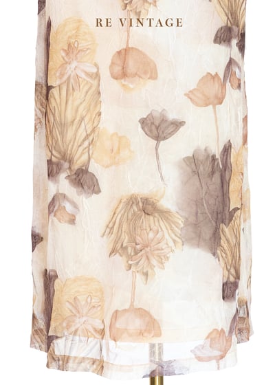 套裝裙子 - 奶茶色乾燥花網紗裙子（26"）5